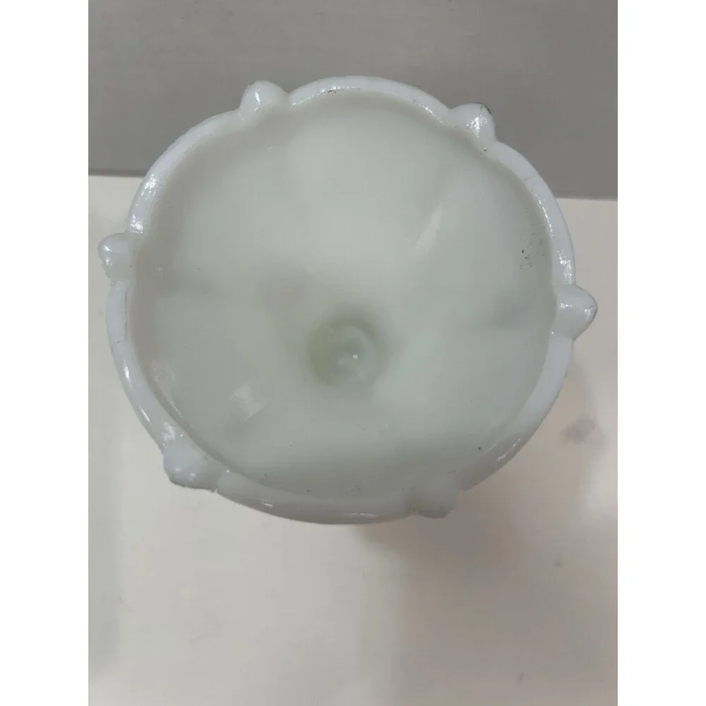 Antique Victorian Milk Glass Candle Holder Stem Vanity Ornate EAPG Candlestick